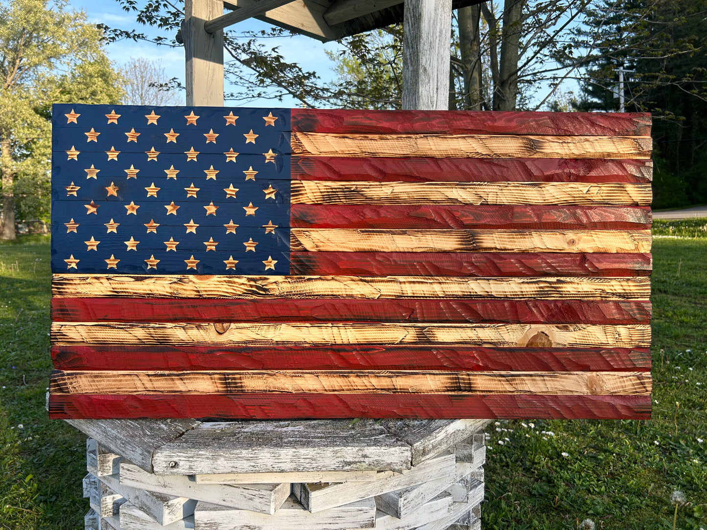 The Hand-Carved Patriot Flag