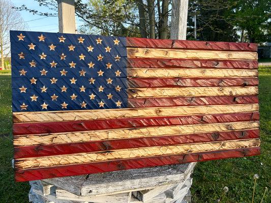 The Hand-Carved Patriot Flag