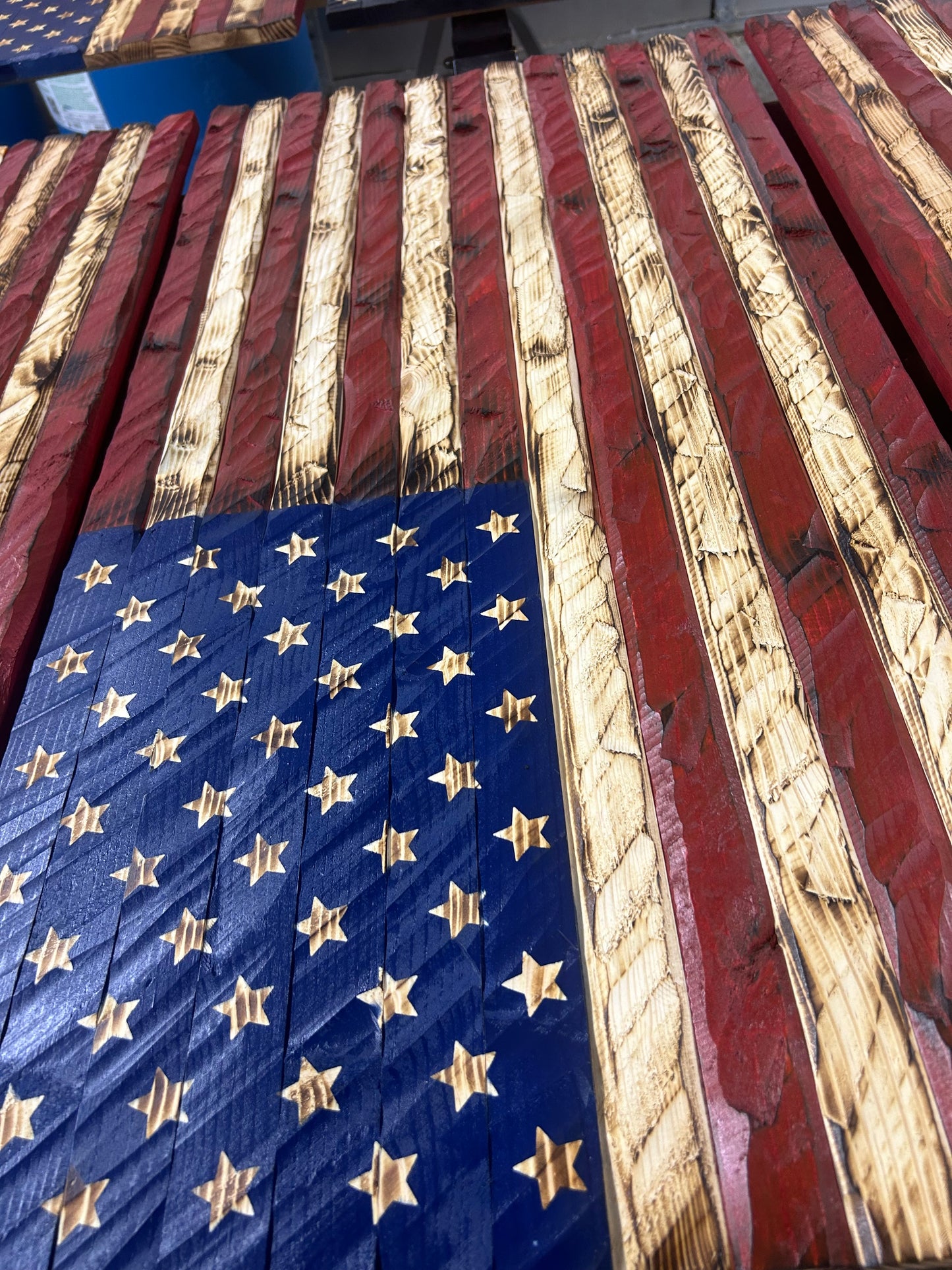The Hand-Carved Patriot Flag